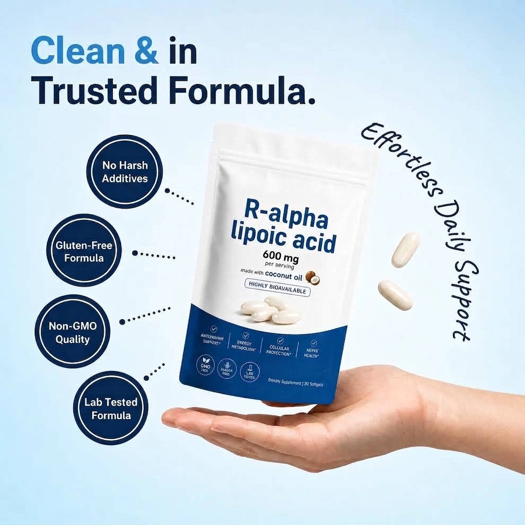 R-Alpha Lipoic Acid โ 600mg Pure R-Form Softgels